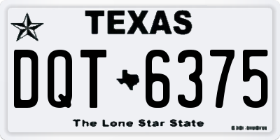 TX license plate DQT6375