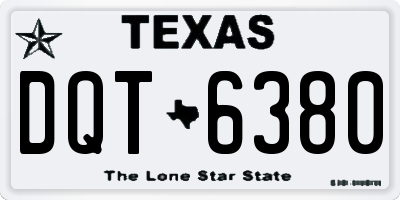 TX license plate DQT6380