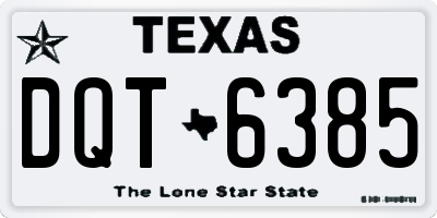 TX license plate DQT6385