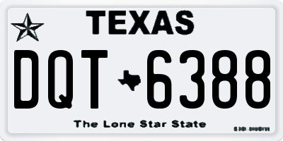 TX license plate DQT6388