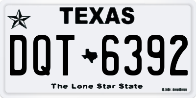 TX license plate DQT6392