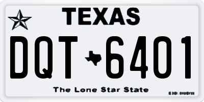 TX license plate DQT6401