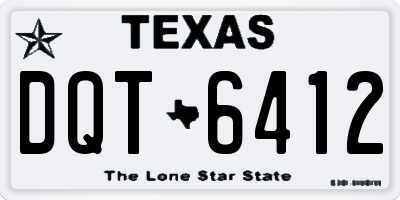 TX license plate DQT6412