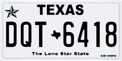 TX license plate DQT6418