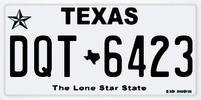 TX license plate DQT6423