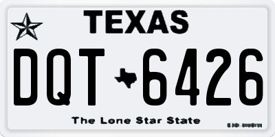 TX license plate DQT6426
