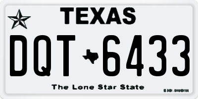 TX license plate DQT6433
