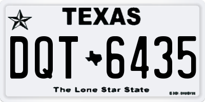 TX license plate DQT6435