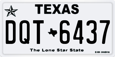 TX license plate DQT6437