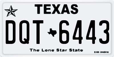 TX license plate DQT6443