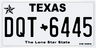 TX license plate DQT6445