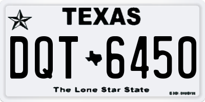 TX license plate DQT6450