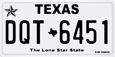 TX license plate DQT6451