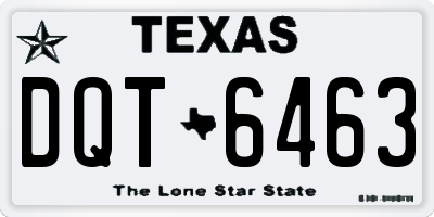TX license plate DQT6463