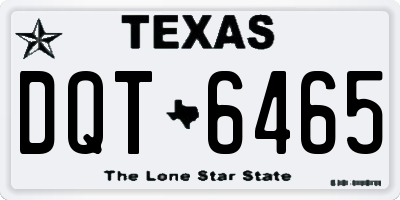 TX license plate DQT6465