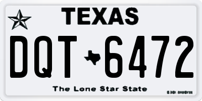 TX license plate DQT6472