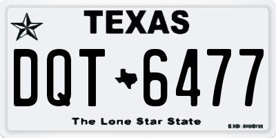 TX license plate DQT6477