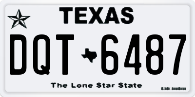TX license plate DQT6487