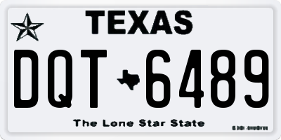 TX license plate DQT6489
