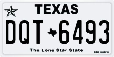 TX license plate DQT6493