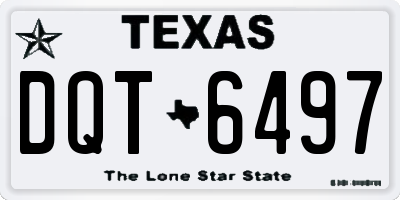 TX license plate DQT6497