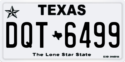 TX license plate DQT6499