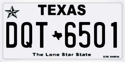 TX license plate DQT6501