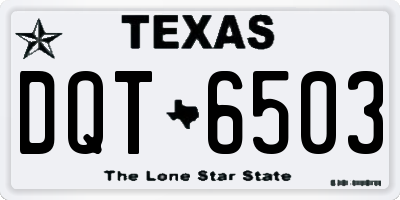 TX license plate DQT6503