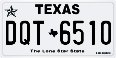 TX license plate DQT6510