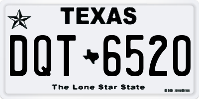 TX license plate DQT6520