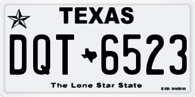 TX license plate DQT6523