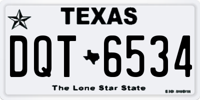TX license plate DQT6534