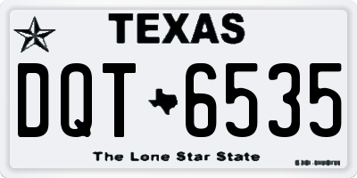 TX license plate DQT6535