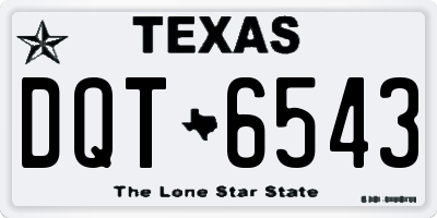 TX license plate DQT6543