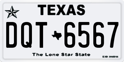 TX license plate DQT6567