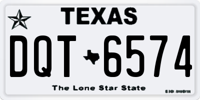 TX license plate DQT6574