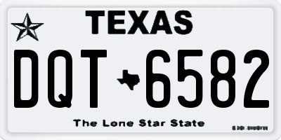TX license plate DQT6582