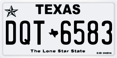 TX license plate DQT6583