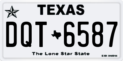 TX license plate DQT6587