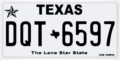 TX license plate DQT6597