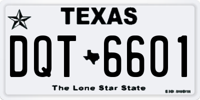 TX license plate DQT6601