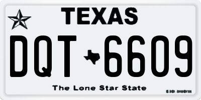 TX license plate DQT6609