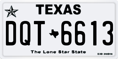 TX license plate DQT6613