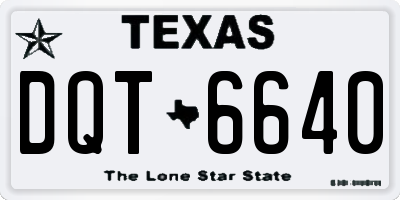 TX license plate DQT6640