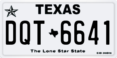 TX license plate DQT6641