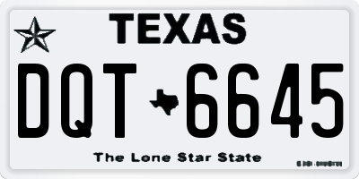 TX license plate DQT6645