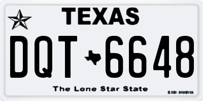 TX license plate DQT6648