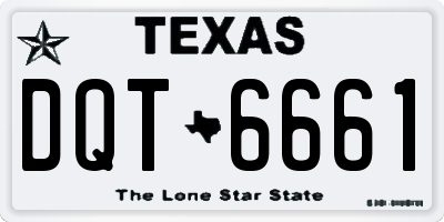 TX license plate DQT6661