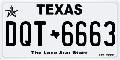 TX license plate DQT6663