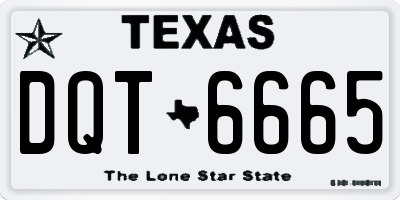 TX license plate DQT6665